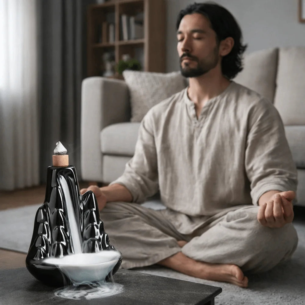 Zen Cascade Ceramic Incense Waterfall