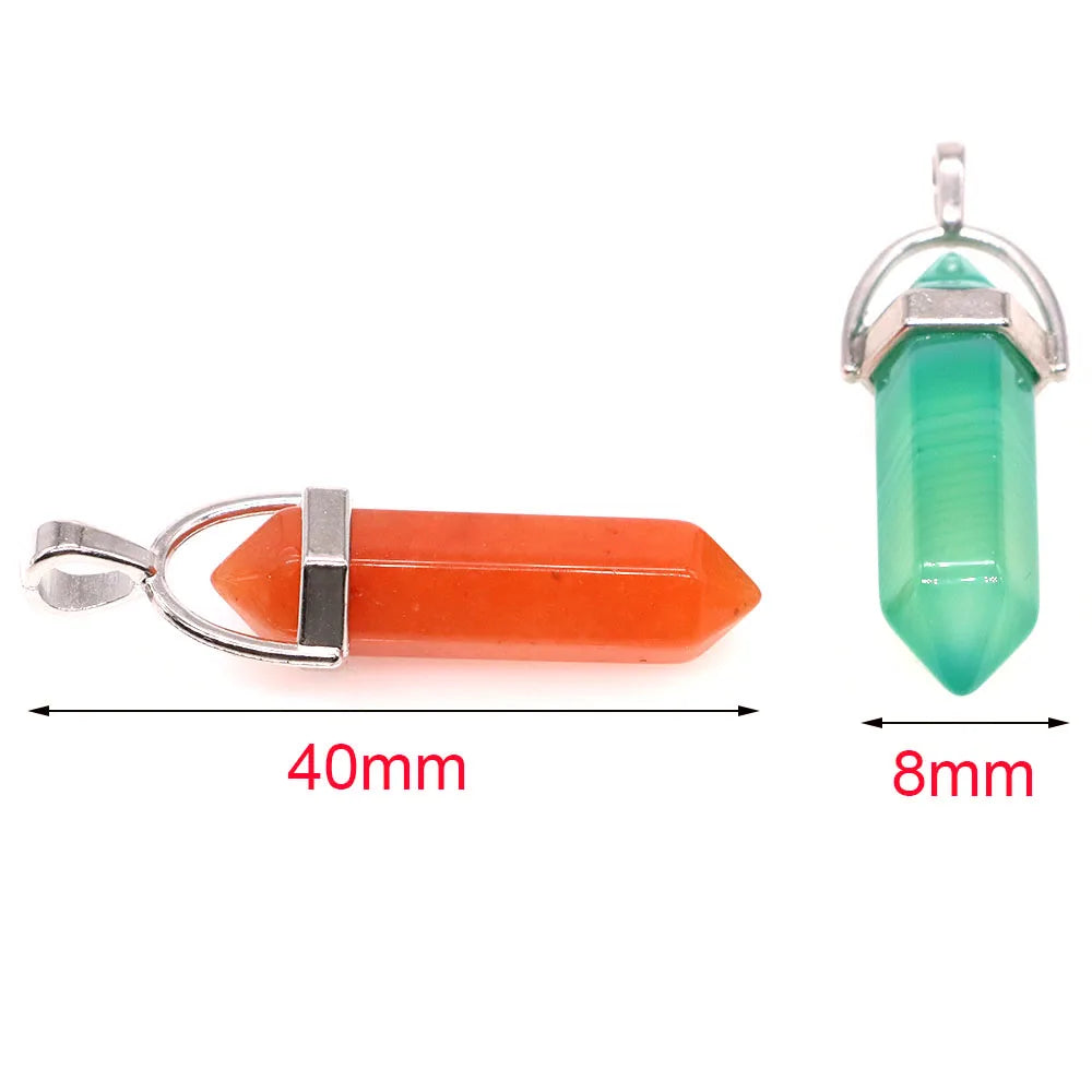 Geometric Aura Quartz Raw Crystal Pendant