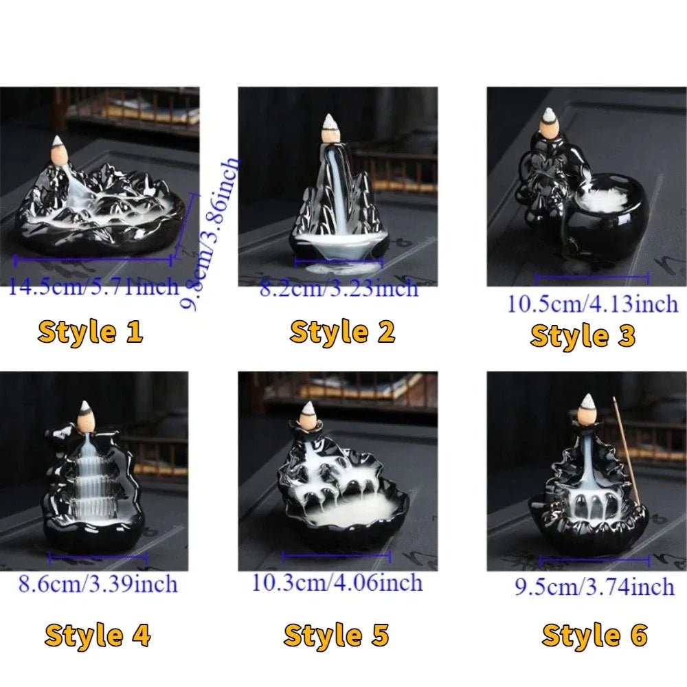 Zen Cascade Ceramic Incense Waterfall