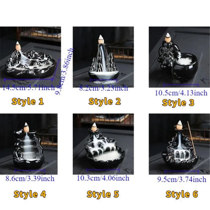 Zen Cascade Ceramic Incense Waterfall