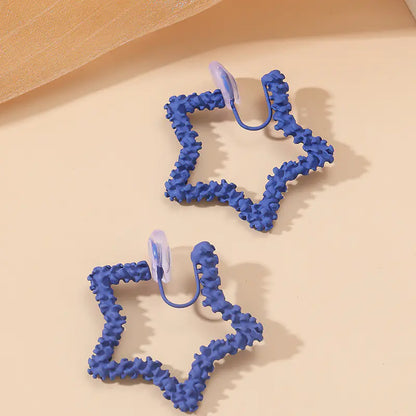 Blue Star Hoop Earrings - Cute Jewelry for Women & Girls