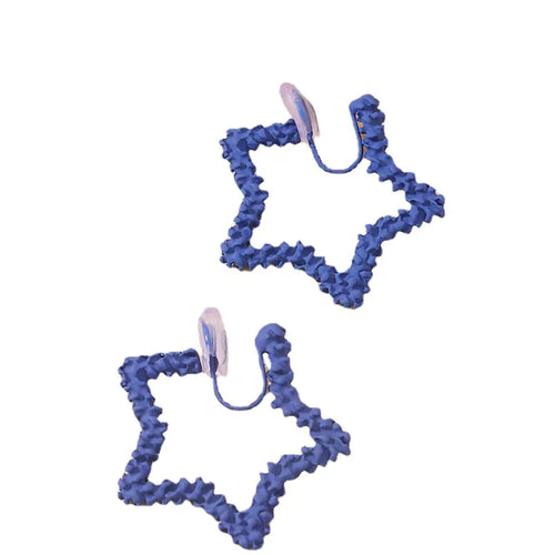 Blue Star Hoop Earrings - Cute Jewelry for Women & Girls