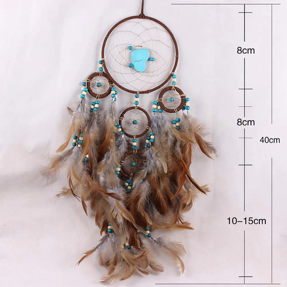 Nordic Style Dreamcatcher Wall Decor with Five Rings - Mystic Edge