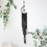 Handmade Black Star Moon Cotton Rope Dream Catcher