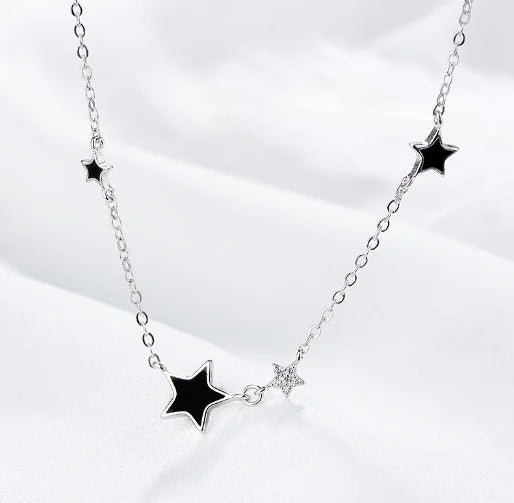 Star Necklace, Choker Chain, Titanium Steel Jewelry