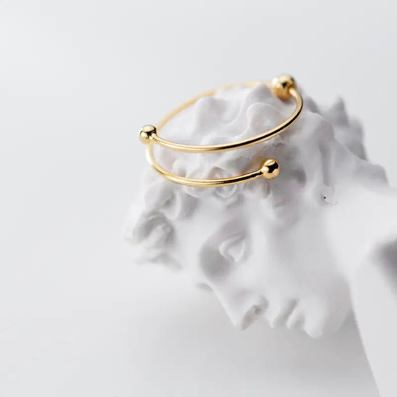 Adjustable S925 Silver Ring with Light Pearl Design - Mystic Edge