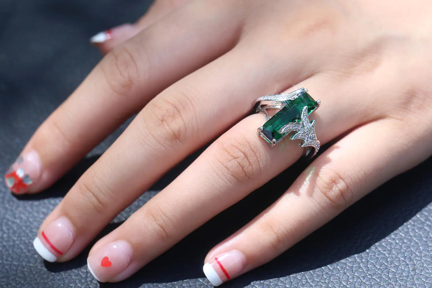 Rainbow Topaz Square Ring with Gemstone Inlay - Mystic Edge