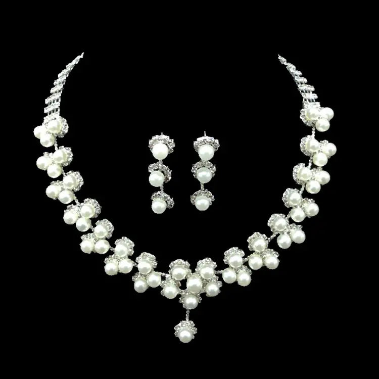 Pearl Necklace and Earring Set for Bride Accessories - Mystic Edge