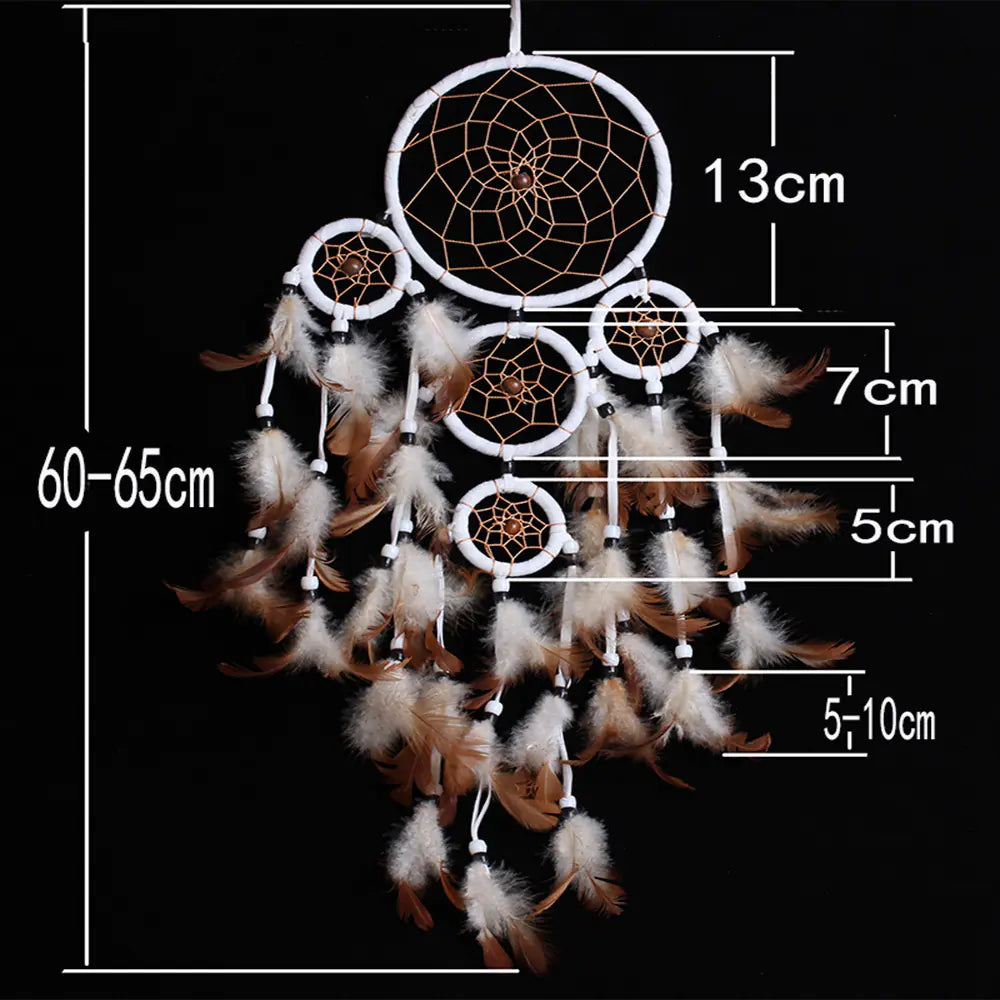 Nordic Style Dreamcatcher Wall Decor with Five Rings - Mystic Edge