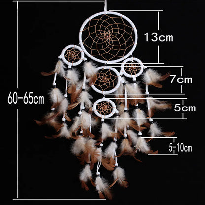 Nordic Style Dreamcatcher Wall Decor with Five Rings - Mystic Edge