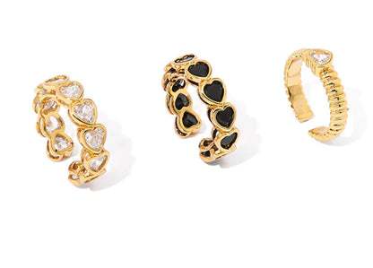 18K Gold Plated Love Heart-Shaped Ring - Mystic Edge