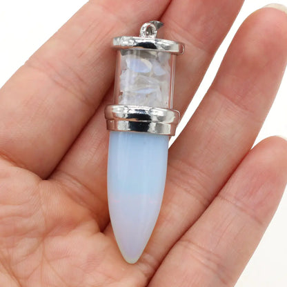 Natural Amethyst Powder Bullet Pendant Jewelry - Mystic Edge
