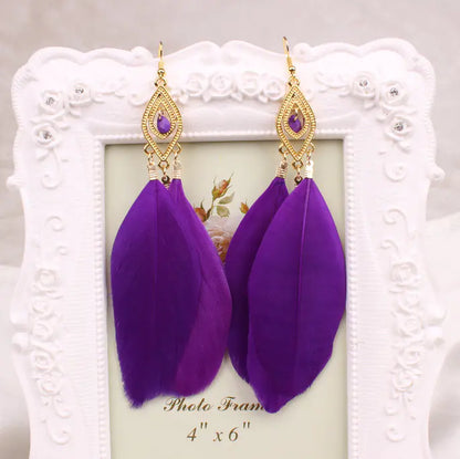 Feather Earrings and Studs - Stylish Jewelry Set