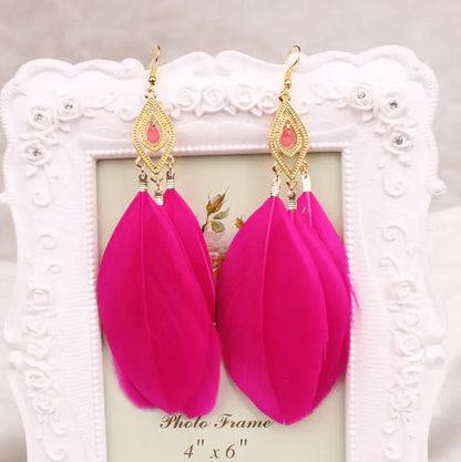 Feather Earrings and Studs - Stylish Jewelry Set