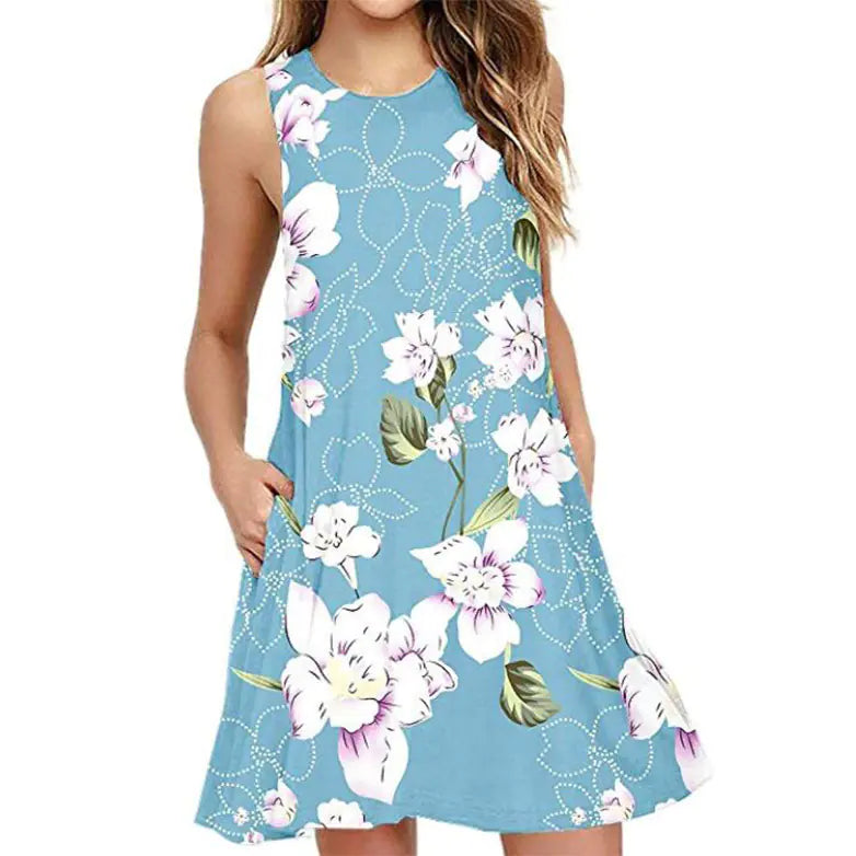 Sleeveless Relaxed Casual Back Zipper Dress - Mystic Edge