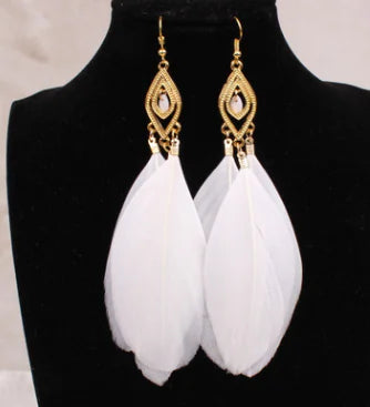 Feather Earrings and Studs - Stylish Jewelry Set