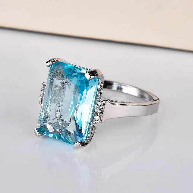 Fashionable Luxury Topaz Engagement Ring with Sapphire - Mystic Edge