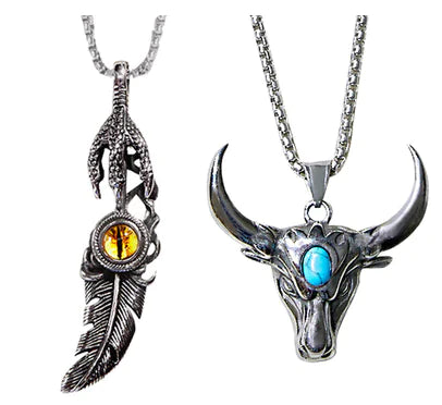 Vintage Feather Pendant Necklace for Hip Hop Style - Mystic Edge