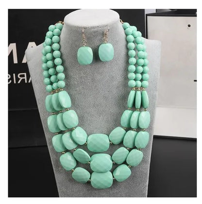 Flower Necklace Jewelry Set