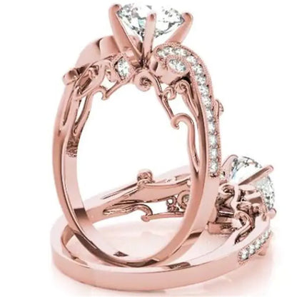 Fashion Princess Engagement Ring with Zirconia Stones - Mystic Edge