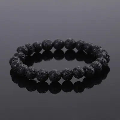 Elastic Beaded Bracelet with Natural Tiger Eye Stones - Mystic Edge