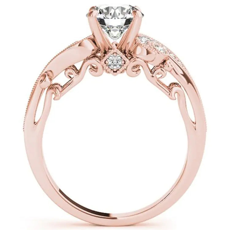 Fashion Princess Engagement Ring with Zirconia Stones - Mystic Edge