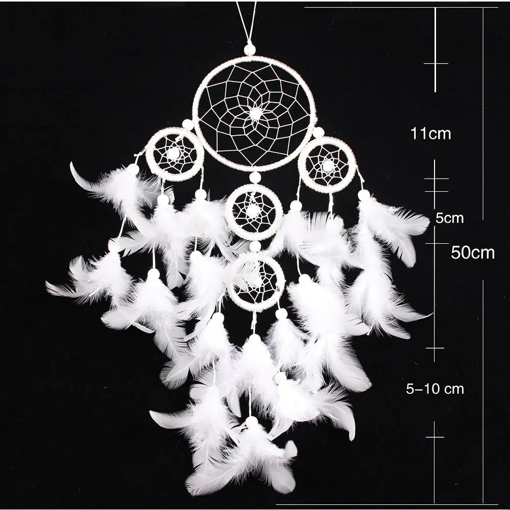 Nordic Style Dreamcatcher Wall Decor with Five Rings - Mystic Edge