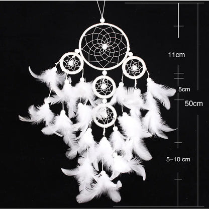 Nordic Style Dreamcatcher Wall Decor with Five Rings - Mystic Edge