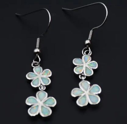 New Opal Clover Leaf Earrings - Elegant Floral Jewelry
