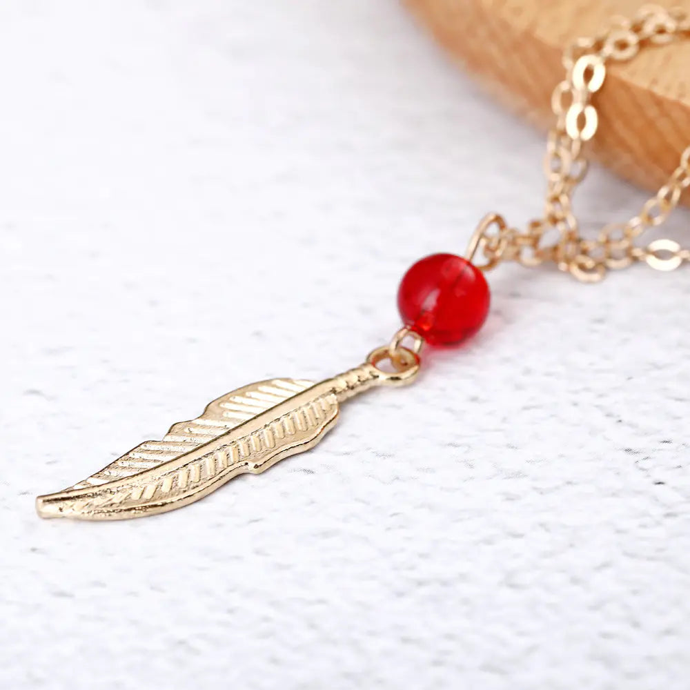 Crystal Bead Feather Anklet - Stylish Summer Accessory - Mystic Edge