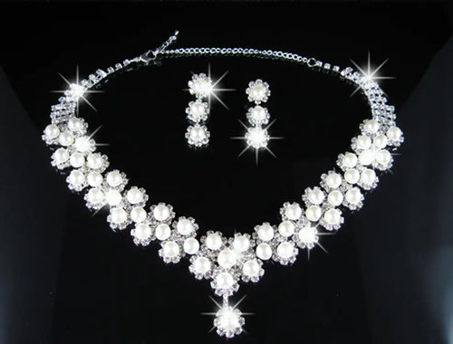 Pearl Necklace and Earring Set for Bride Accessories - Mystic Edge
