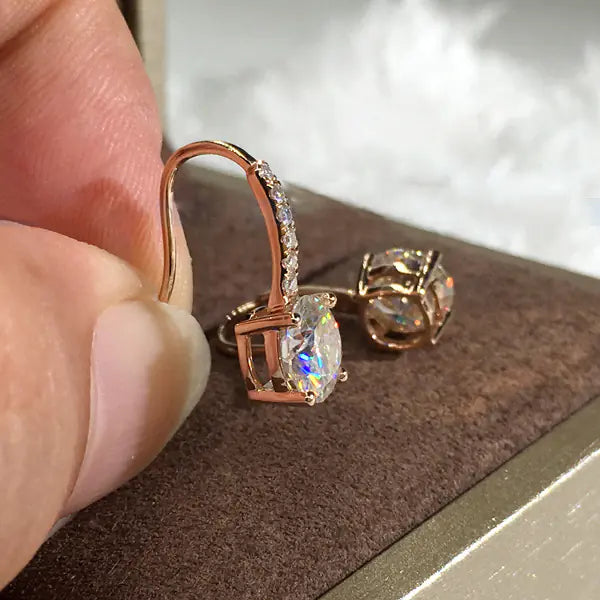 Square Ear Clips with Sparkling Zirconia Studs - Mystic Edge