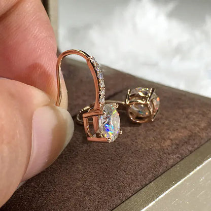 Square Ear Clips with Sparkling Zirconia Studs - Mystic Edge