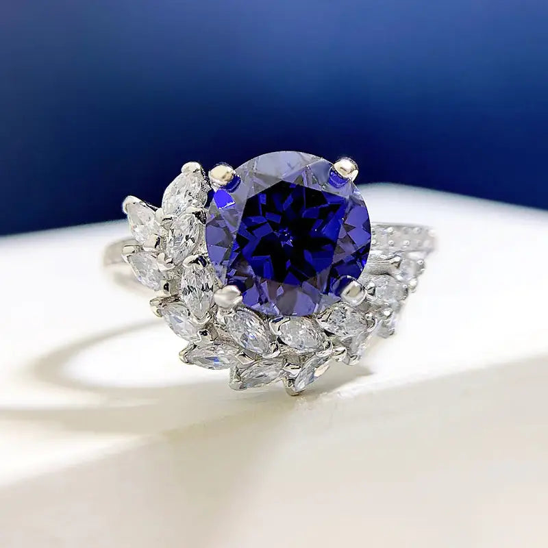 S925 Silver Round Rhinestone Engagement Ring - Mystic Edge