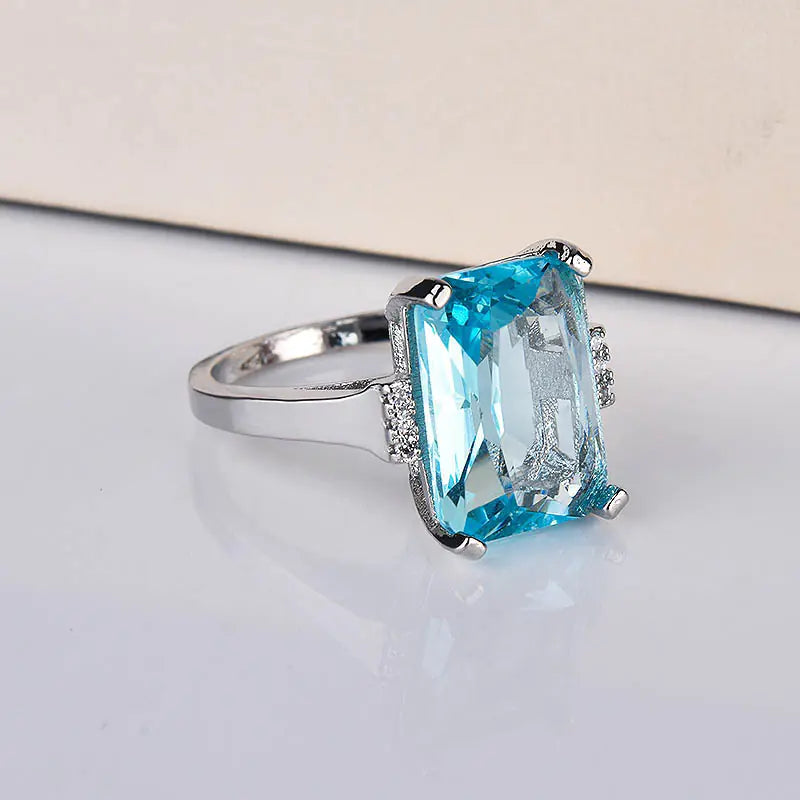 Fashionable Luxury Topaz Engagement Ring with Sapphire - Mystic Edge
