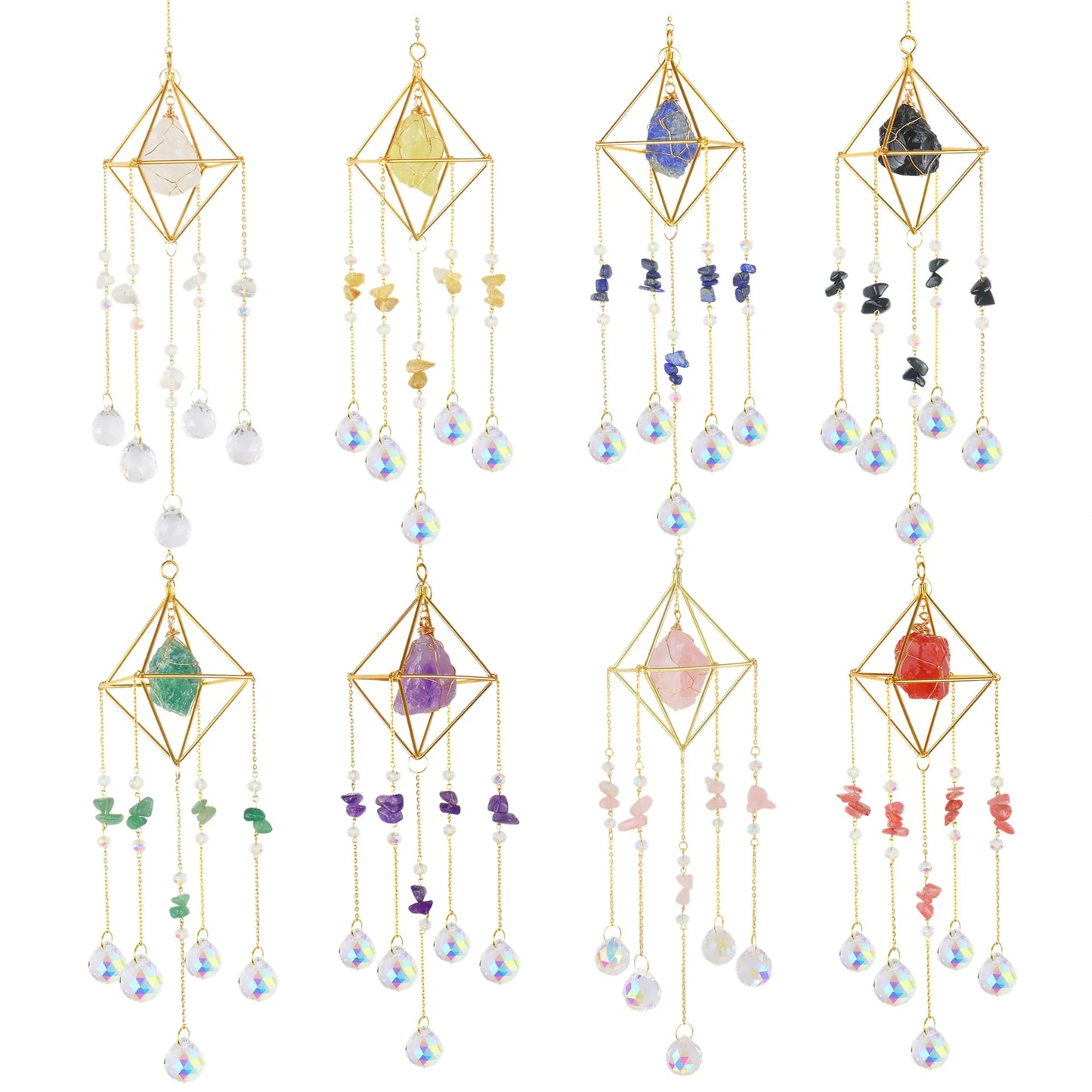 Natural Stone Crystal Wind Chime for Home Decor