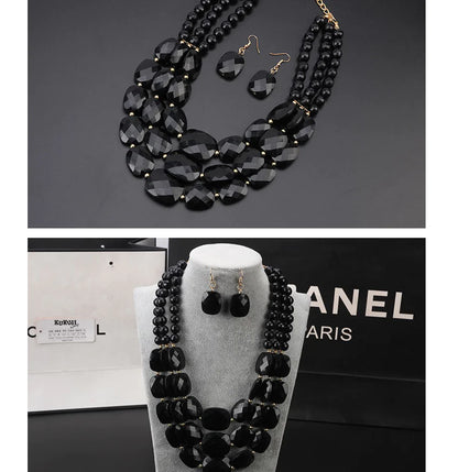 Flower Necklace Jewelry Set