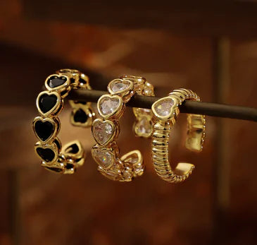18K Gold Plated Love Heart-Shaped Ring - Mystic Edge