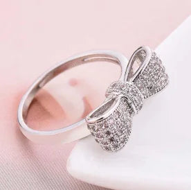 White Bow Zirconia Jewelry Ring - Mystic Edge