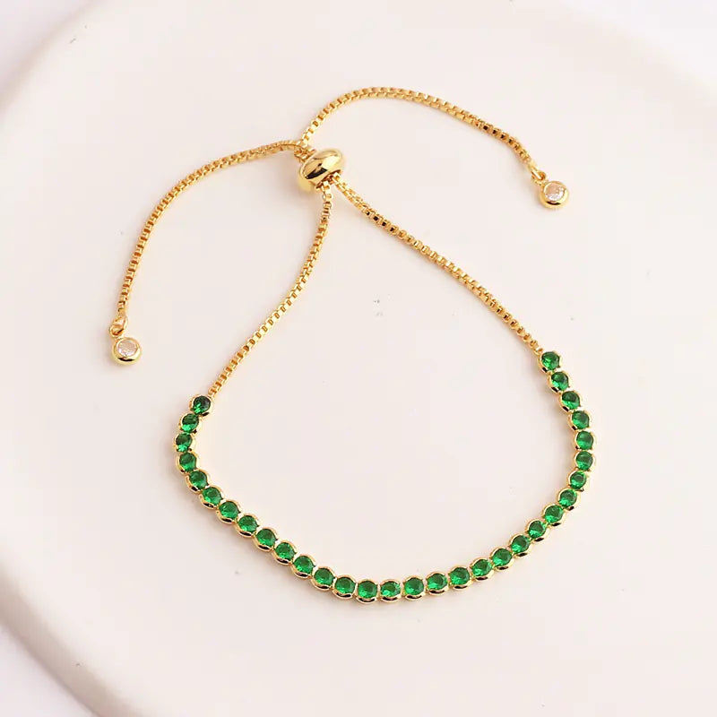 Green Zircon Women's Pull Bracelet Jewelry - Mystic Edge
