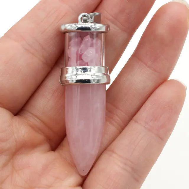 Natural Amethyst Powder Bullet Pendant Jewelry - Mystic Edge