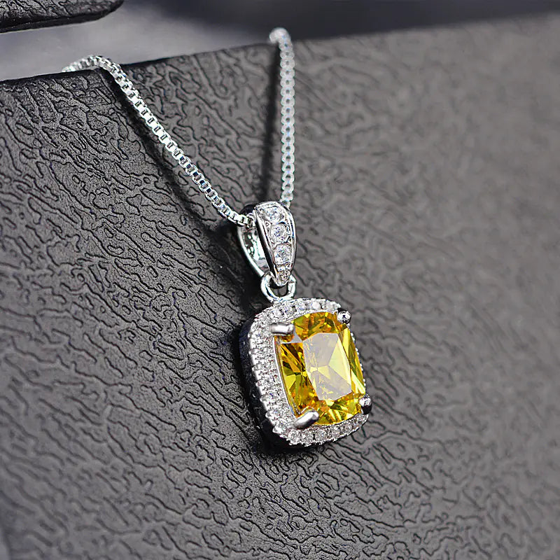 Square AAA Zircon Pendant Necklace for Women - Mystic Edge