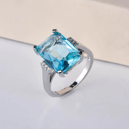 Fashionable Luxury Topaz Engagement Ring with Sapphire - Mystic Edge