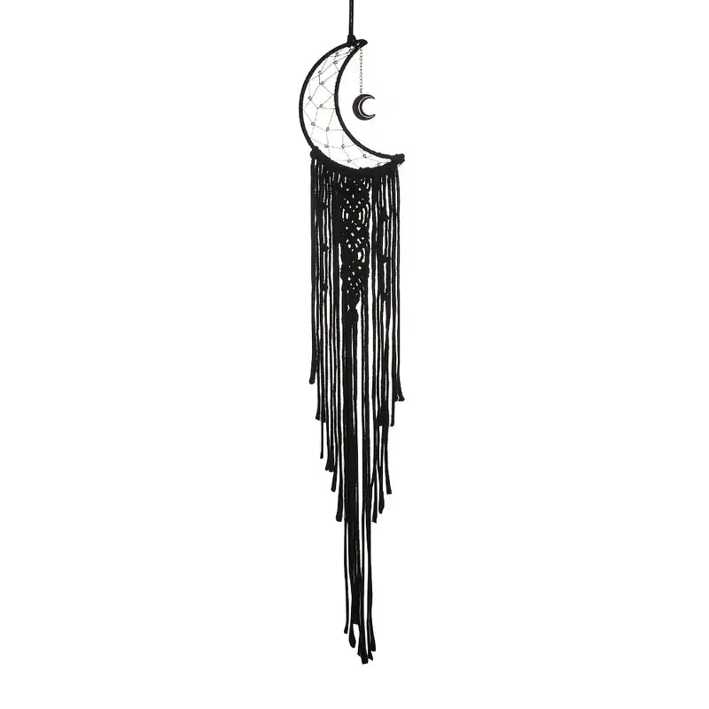 Handmade Black Star Moon Cotton Rope Dream Catcher