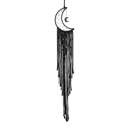 Handmade Black Star Moon Cotton Rope Dream Catcher