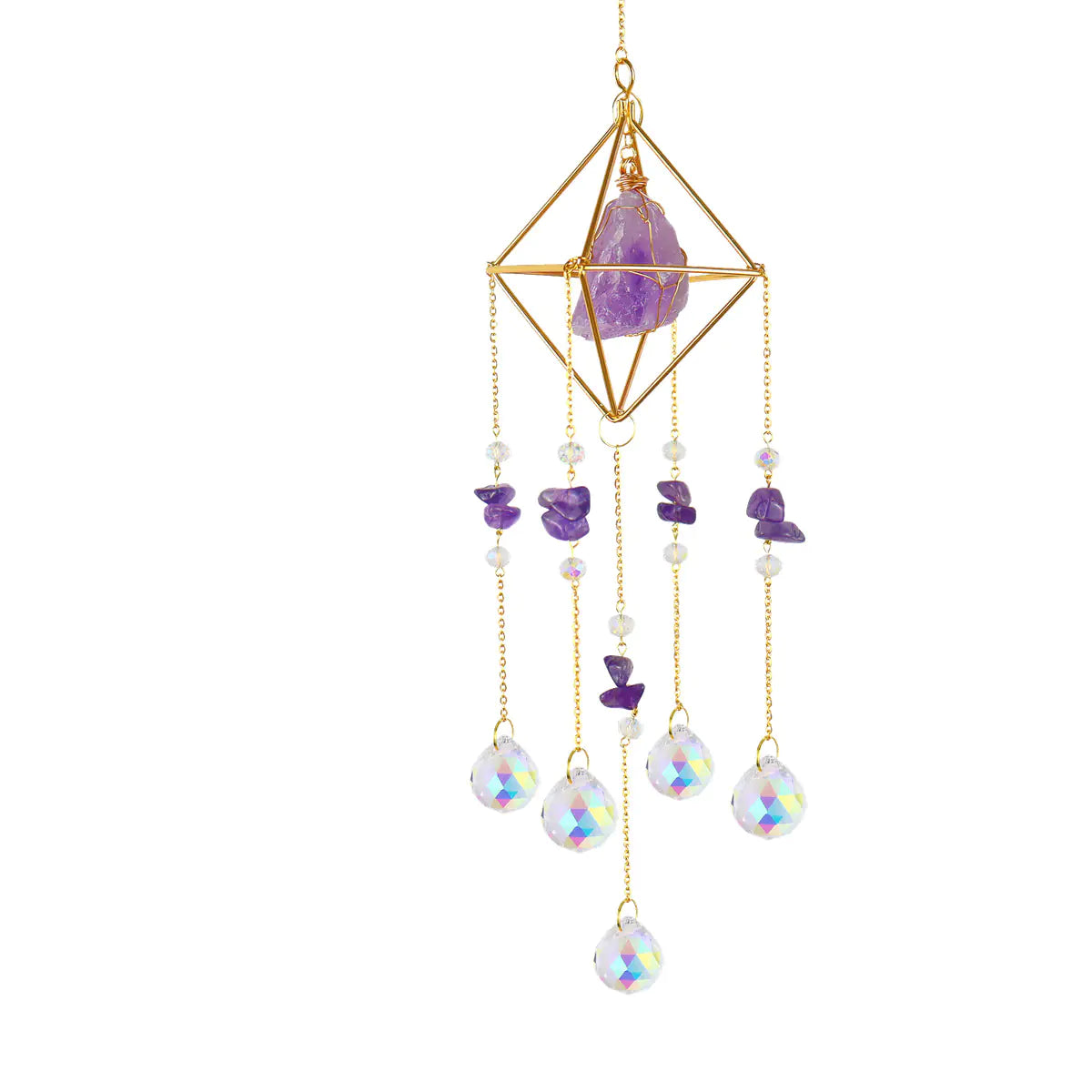 Natural Stone Crystal Wind Chime for Home Decor