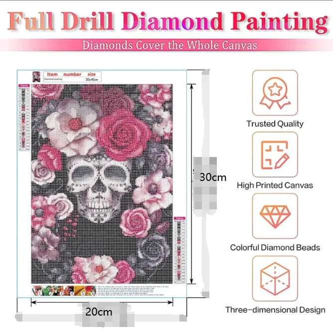 Unframed 5D DIY Diamond Painting Kit - Halloween Skull