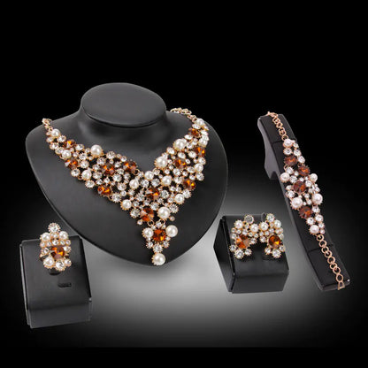 Exaggerated Jewelry Set for Bride - Necklace and Earrings