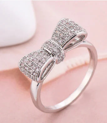 White Bow Zirconia Jewelry Ring - Mystic Edge