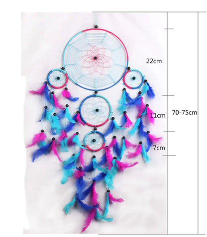 Nordic Style Dreamcatcher Wall Decor with Five Rings - Mystic Edge